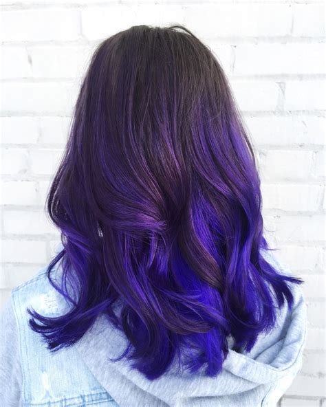 brown with purple ombre|blonde purple blue ombre hair.